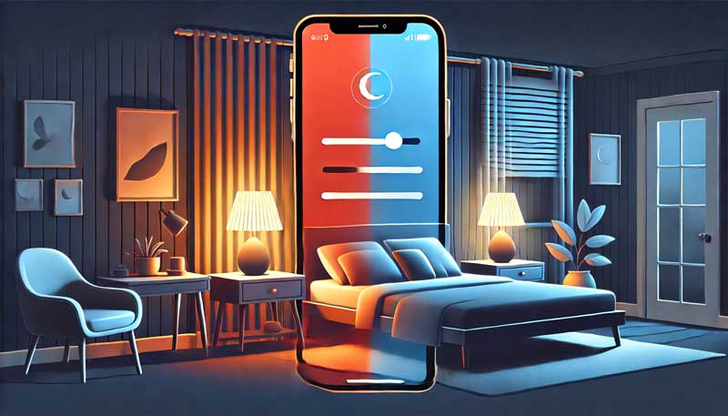 illuminazione della camera da letto e sonno