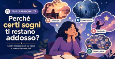 Test di personalità sui sogni: scopri perché certi sogni ti restano addosso e quale stile onirico-emotivo guida memoria, desideri, paure e sovraccarico mentale.