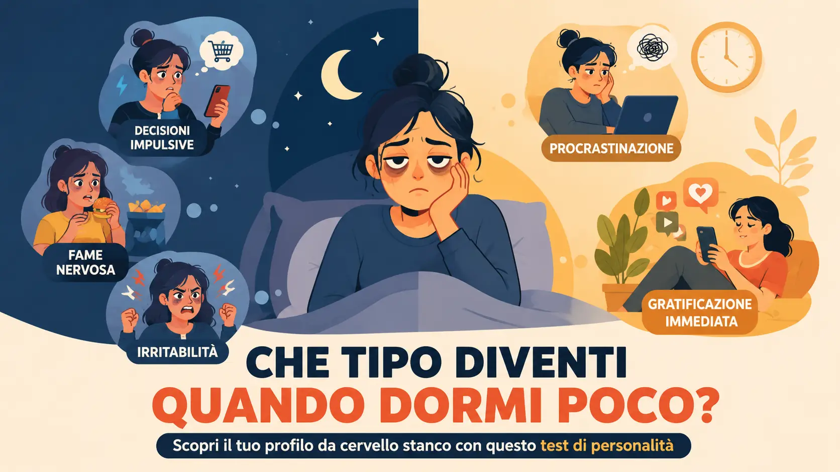 Test di personalità sul sonno: scopri che tipo diventi quando dormi poco e riconosci il tuo profilo da cervello stanco